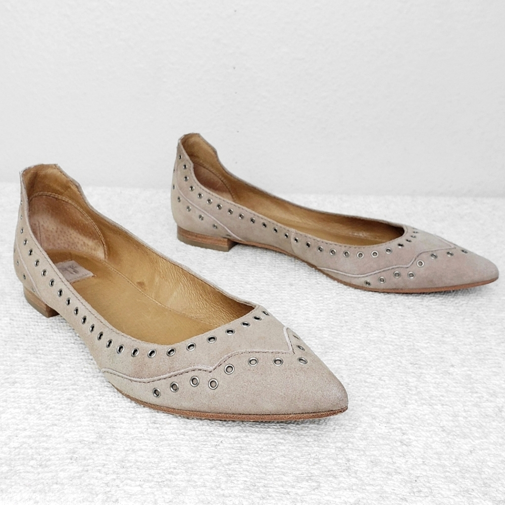 FRYE Studded Suede Ballet Flats